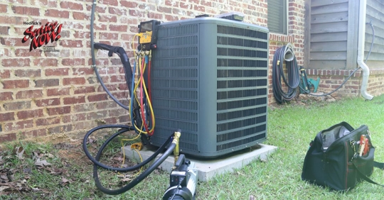 An outdoor HVAC unit.