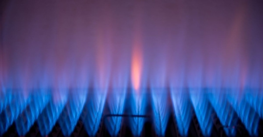 Flames inside furnace