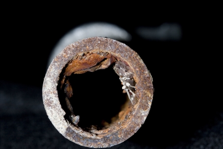 Picture of inside of a  dirty pipe